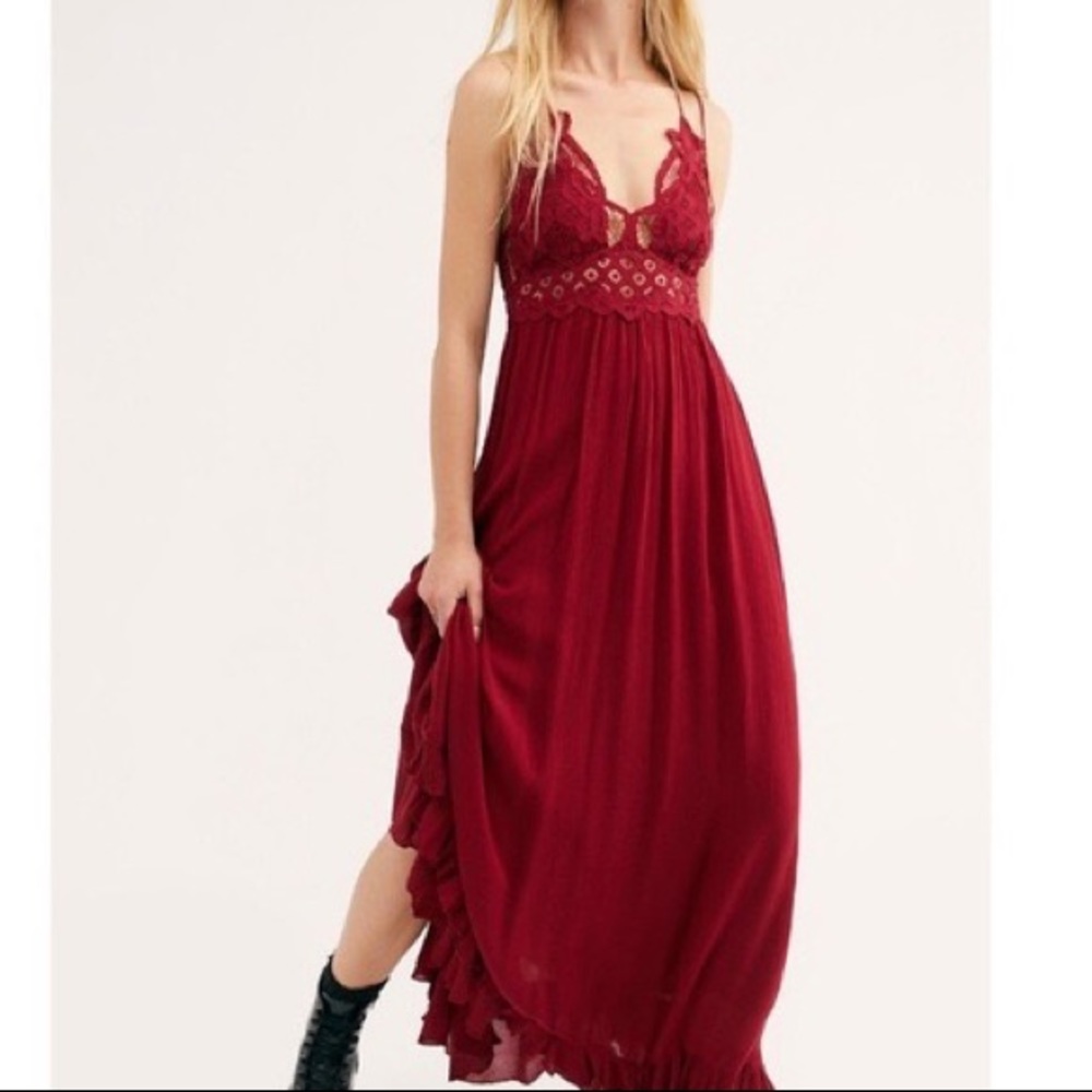 Free People Adella Max Dress Berry Size Large